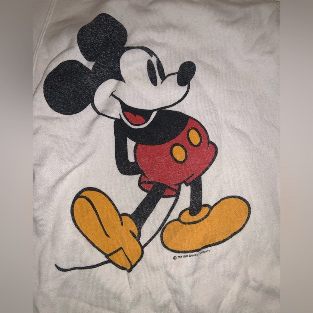 Disney Men's White Crewneck Sweater with Mickey Mouse - Picture 2 of 4